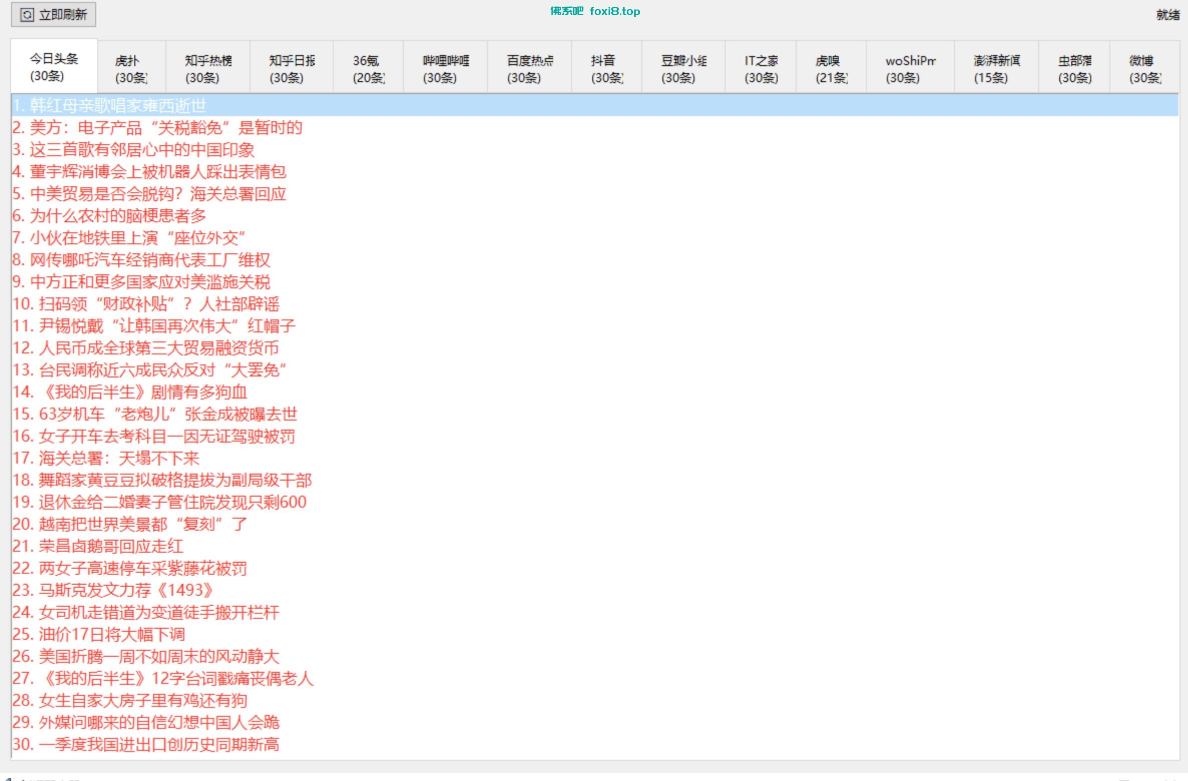 新闻聚合软件，各大平台的头条信息